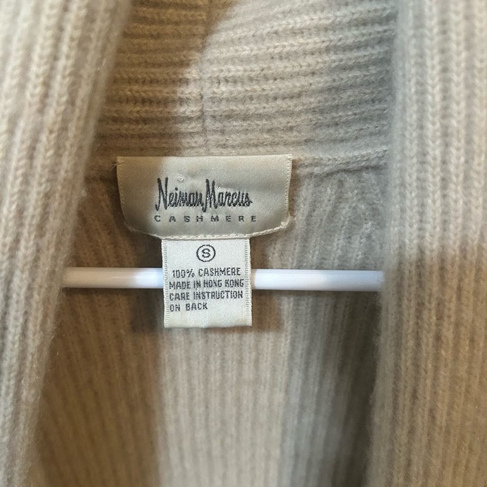 Vintage Neiman Marcus Cream Open Cardigan Sweater - Picture 2 of 3